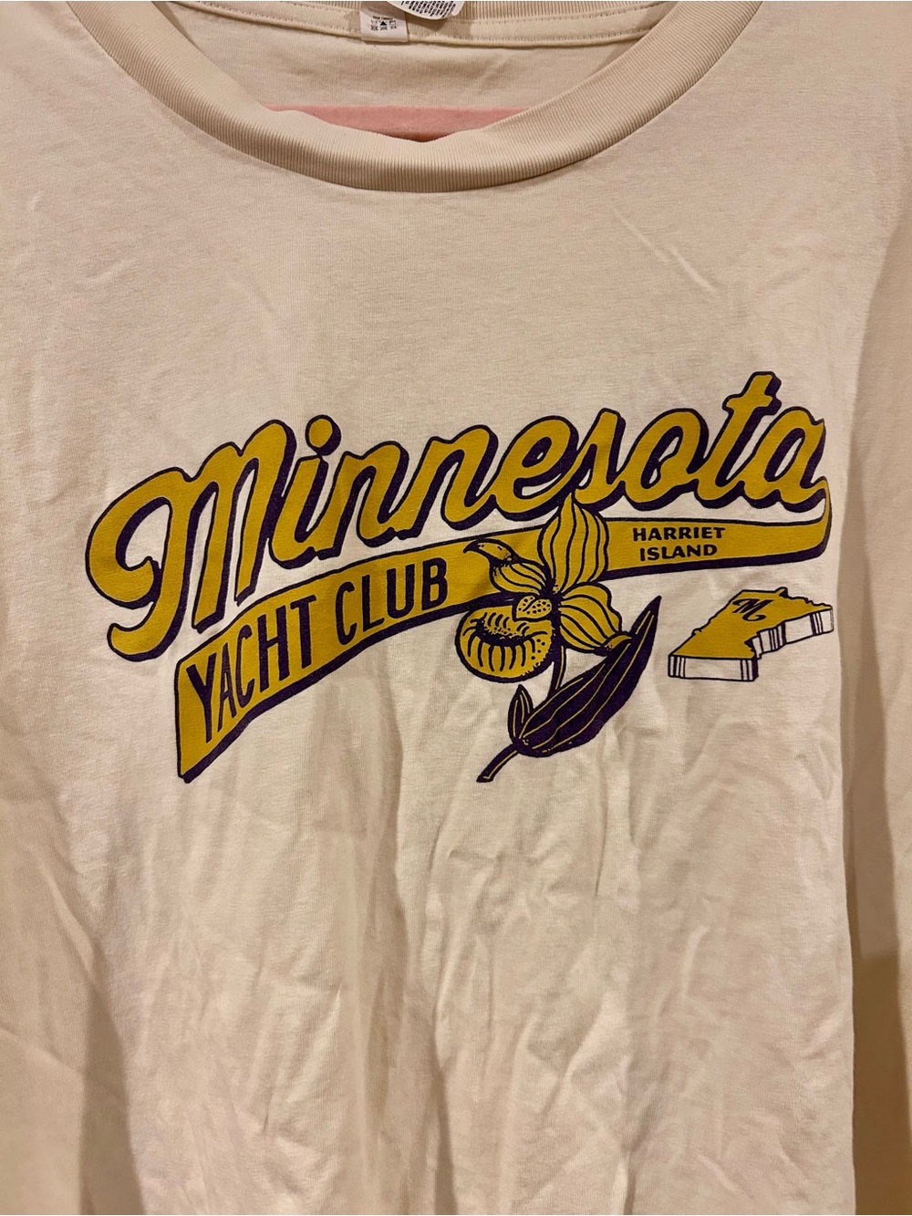 Minnesota Yacht Club Music Festival Cream Graphic Crop Top